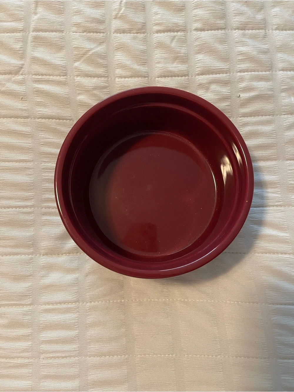 Maroon Ceramic Dog Bowl with Paw Print Design